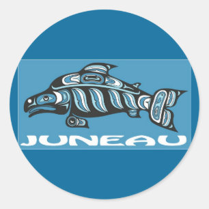 Pegatina Redonda Juneau Alaska