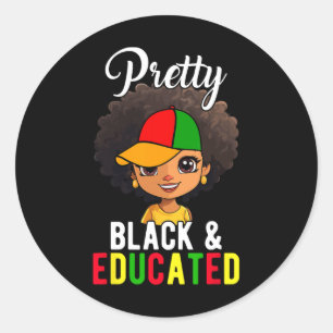 Pegatina Redonda Junete Africano Americano Educado Y Negro De bonit