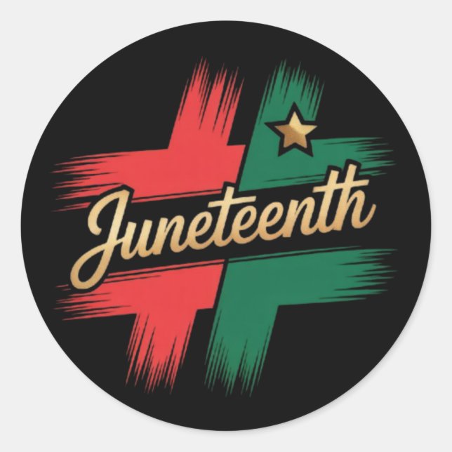 Pegatina Redonda Juneteenth (Anverso)