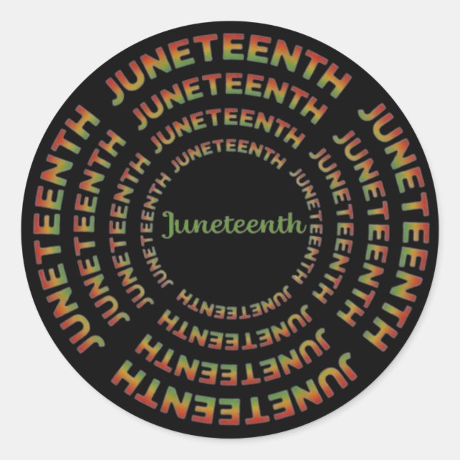 Pegatina Redonda Juneteenth (Anverso)