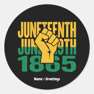 Pegatina Redonda Juneteenth 1865 19 de junio Gráfico de Liber