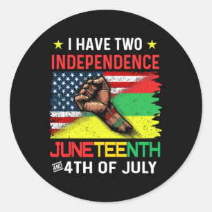Pegatina Redonda Juneteenth 1865 bandera negra afroamericana USA 4t