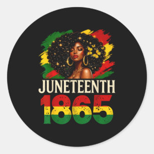 Pegatina Redonda Juneteenth 1865 mujeres negras orgullo afroamerica
