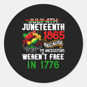Pegatina Redonda Juneteenth 1865 vidas negras libertad africano