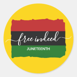 Pegatina Redonda JUNETEENTH Moderno Libre de Verdad