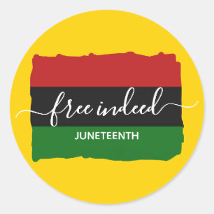 Pegatina Redonda JUNETEENTH Moderno Libre de Verdad