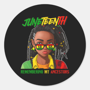 Pegatina Redonda Junetteen Loc'd Hair recuerda a mi antecesor