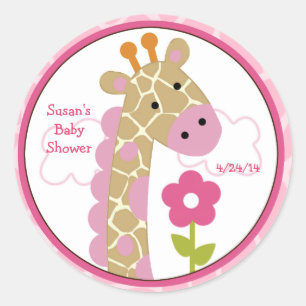 Pegatina Redonda Jungle Jill/Chica Giraffe/Pegatinas/Cupakes Topper