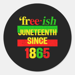 Pegatina Redonda Junio de 1865 Historia negra Libertad afroamerican
