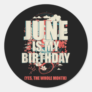 Pegatina Redonda Junio Es Cumpleaños Todo El Mes Japonés
