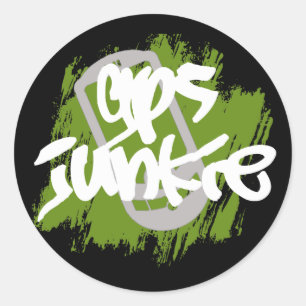 Pegatina Redonda Junkie GPS