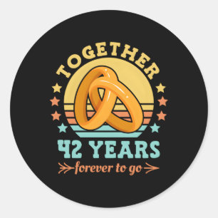 Pegatina Redonda Juntos 42 Años Para Ir 42 Boda Anniv