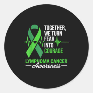 Pegatina Redonda Juntos Convirtimos El Miedo En Cáncer De Linfoma D