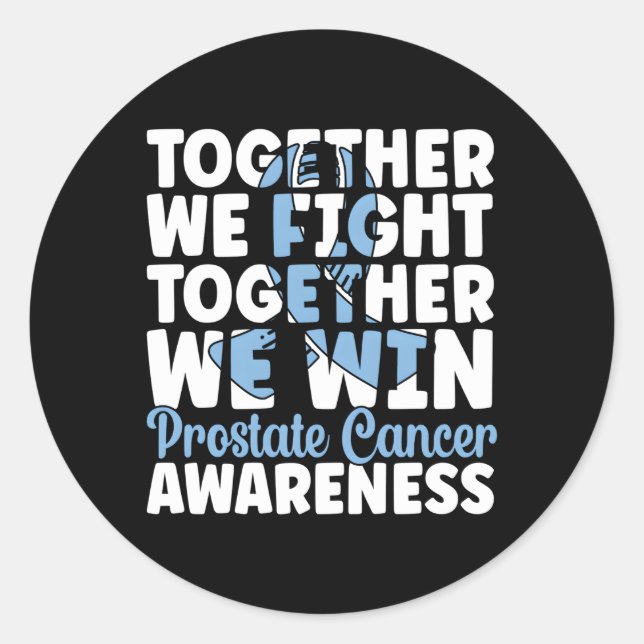 Pegatina Redonda Juntos Ganamos Apoyo al Cáncer de Próstata (Anverso)