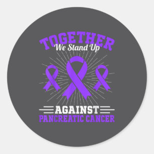 Pegatina Redonda Juntos Nos Levantamos Contra el Cáncer de Páncreas