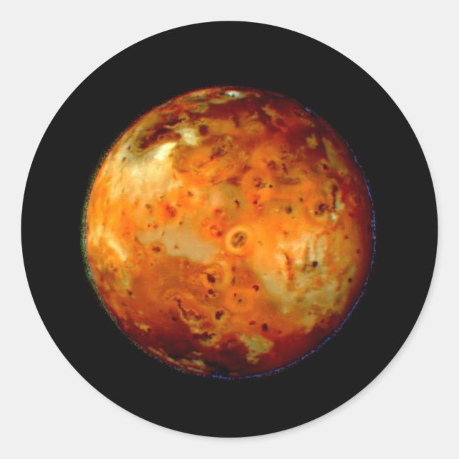 Pegatina Redonda Júpiter Moon Io Space NASA (Anverso)