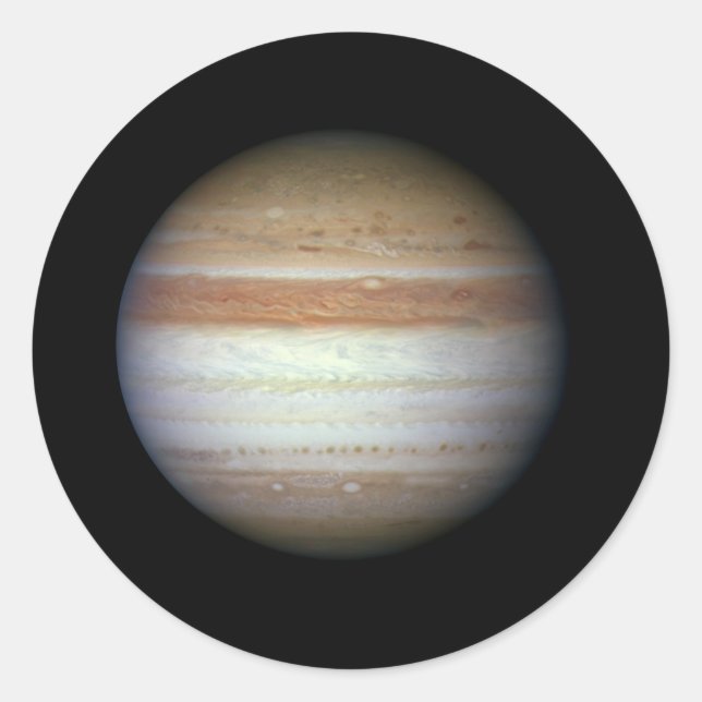 Pegatina Redonda Júpiter Planet NASA (Anverso)