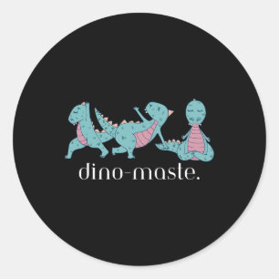 Pegatina Redonda Juric Dinosaur Yoga Dino-maestro Vibraciones Zen D