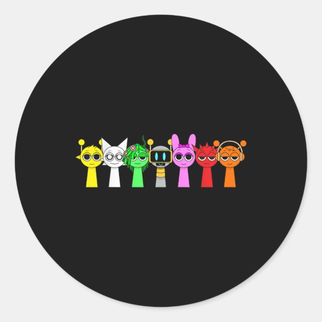 Pegatina Redonda Just A Boy Who Loves Sprunky Funny Sprunky Game  (Anverso)