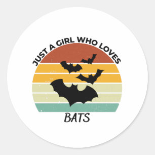 Pegatina Redonda Just a girl who loves bats