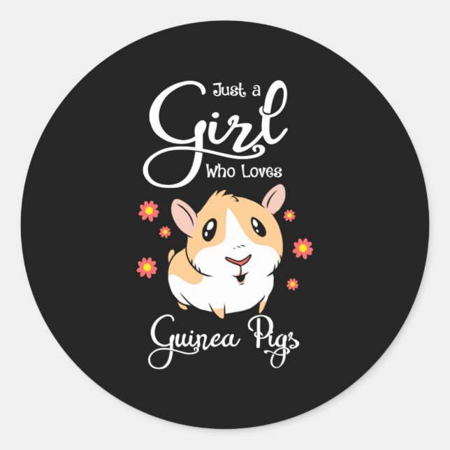 Pegatina Redonda Just A Girl Who Loves Guinea Pigs (Anverso)