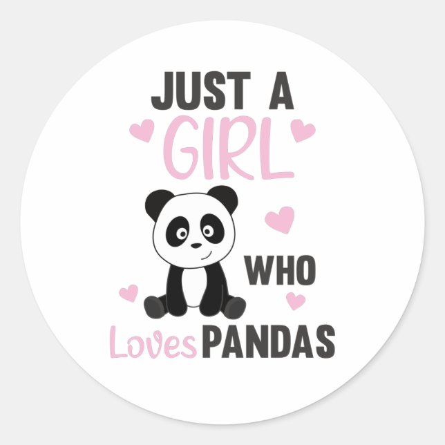 Pegatina Redonda Just A Girl who Loves Pandas - Sweet Panda (Anverso)