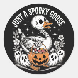 Pegatina Redonda Just A Spooky Goose Halloween Sticker – Cute Funny