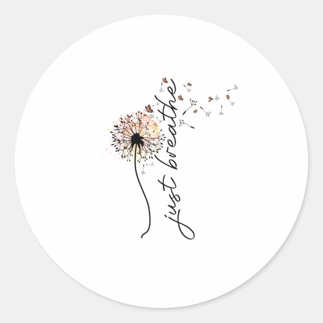Pegatina Redonda Just breathe sublimation (Anverso)