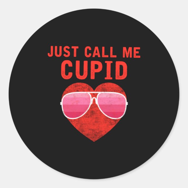 Pegatina Redonda Just Call Me Cud Valentines Day Couple Cute 2  (Anverso)