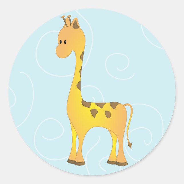Pegatina Redonda Just Giraffe (Anverso)