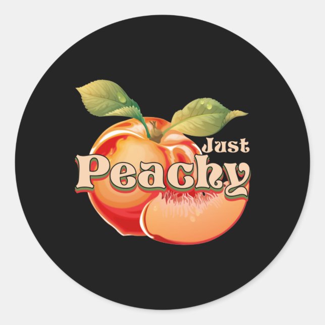 Pegatina Redonda Just Peachy (Anverso)