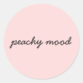 Pegatina Redonda Just Peachy Cute Minimalist Script Design