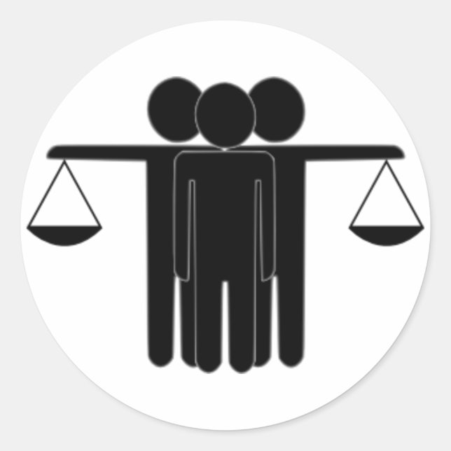Pegatina Redonda Justicia (Anverso)