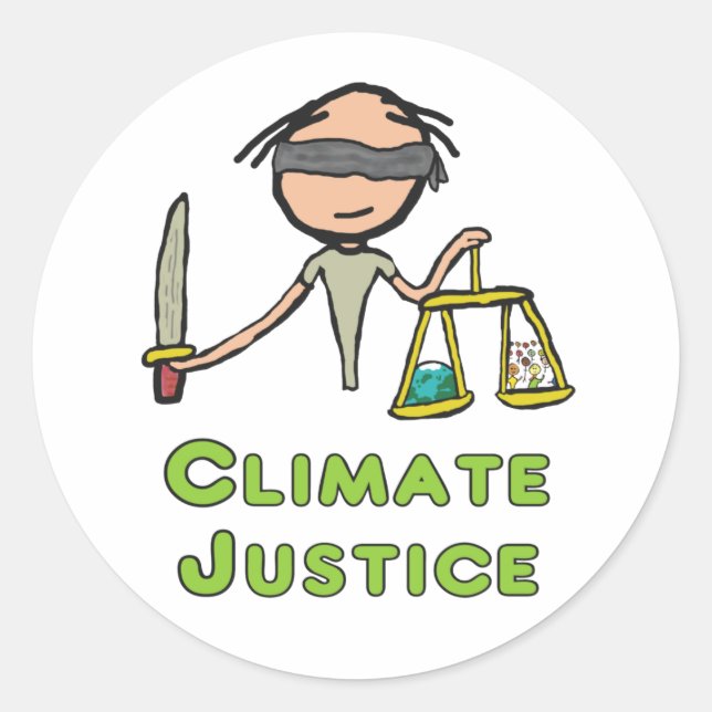 Pegatina Redonda Justicia climática (Anverso)