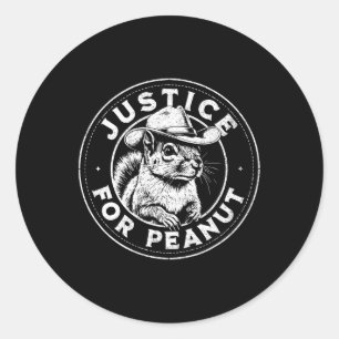 Pegatina Redonda Justicia para el cacahuete La ardilla - Peanu Pnut