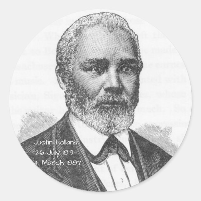 Pegatina Redonda Justin Holland (Anverso)