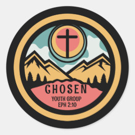 Pegatina Redonda Juventud cristiana elegida