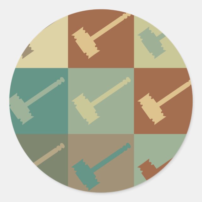 Pegatina Redonda Juzgando el arte pop (Anverso)