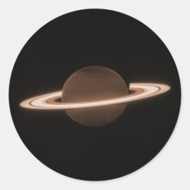 Pegatina Redonda JWST James Webb Telescopio Espacial Saturn Infrarr