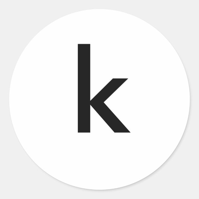 Pegatina Redonda k (Anverso)