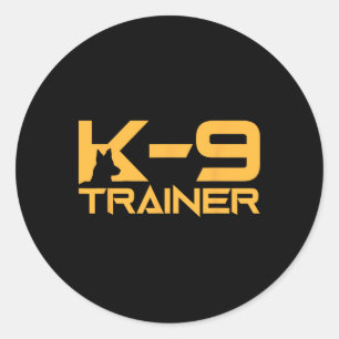 Pegatina Redonda K-9 K9 Entrenador de entrenador de manejo de perro