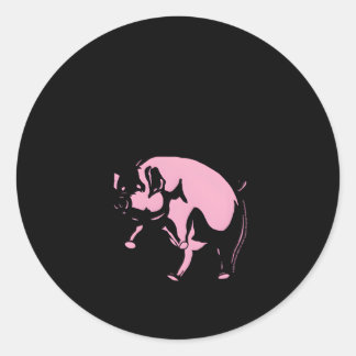 Pegatina Redonda K Floyd Animals Flying Pig