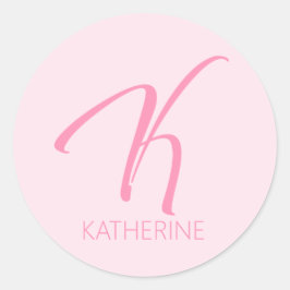 Pegatina Redonda K Monograma personalizado