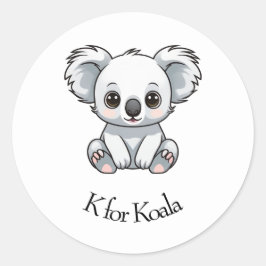 Pegatina Redonda K para Koala
