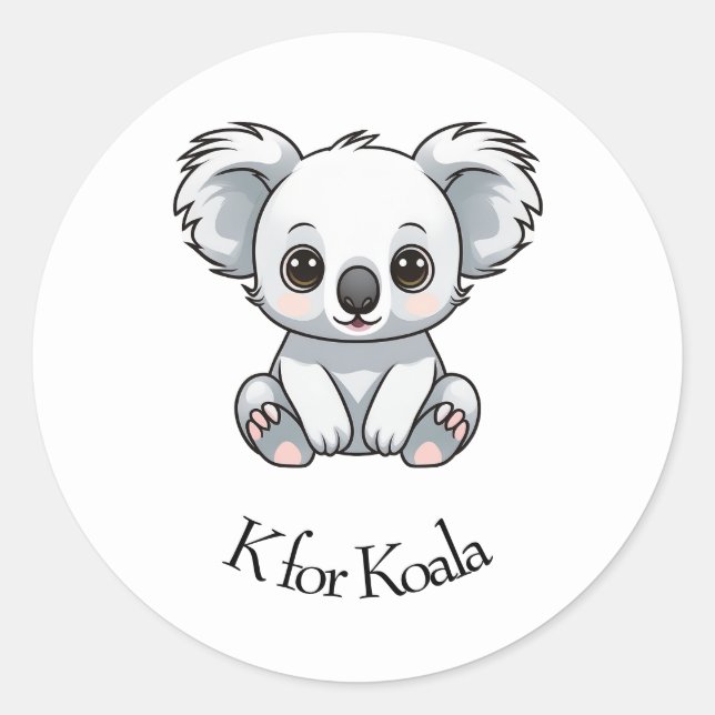 Pegatina Redonda K para Koala (Anverso)