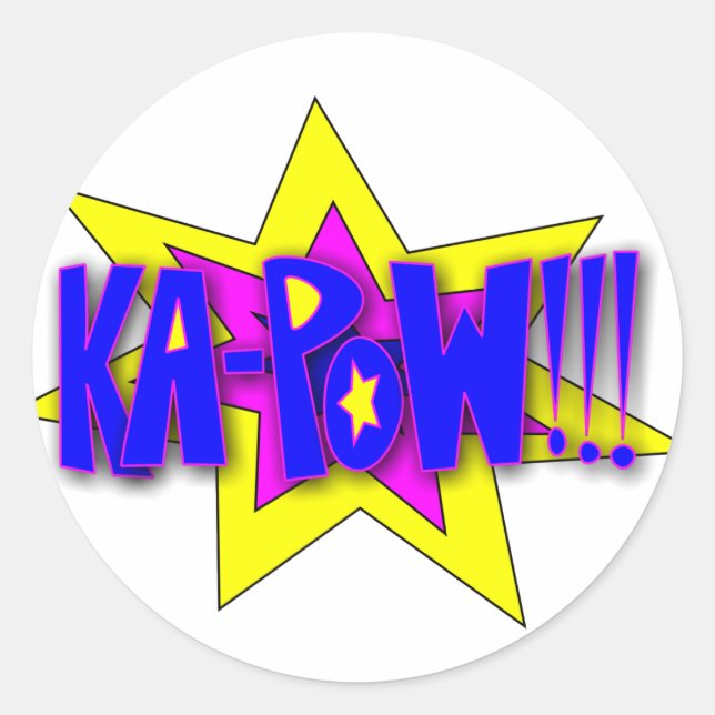Pegatina Redonda ¡¡¡KA-PoW!!! (Anverso)