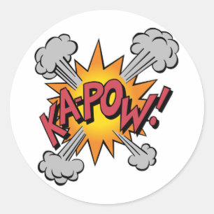 Pegatina Redonda ¡KA-POW! Gráfico de Cómic