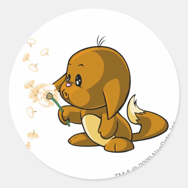 Pegatina Redonda Kacheek Brown (Anverso)