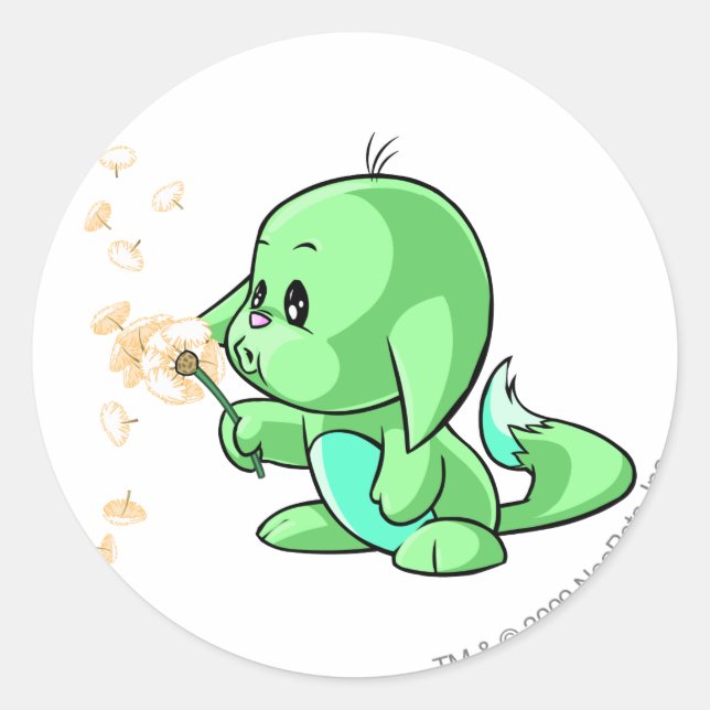 Pegatina Redonda Kacheek Green (Anverso)