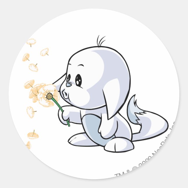 Pegatina Redonda Kacheek White (Anverso)